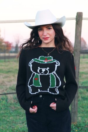 Maglione in lana orso Cowboy